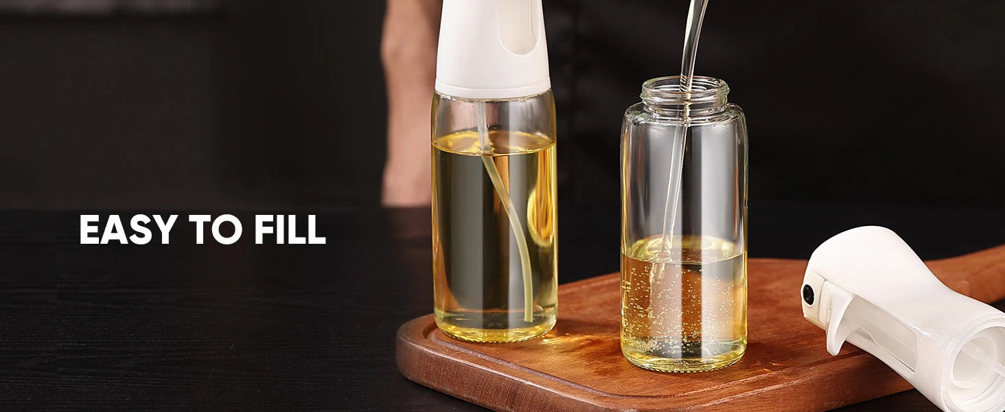 Oil Spray Bottle for Cooking | Reusable Olive Oil Mist Sprayer & Vinegar Dispenser | Food Grade Kitchen Accessory