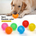 6 pack non-toxic spikey dog toy balls for aggressive chewers and teething puppies