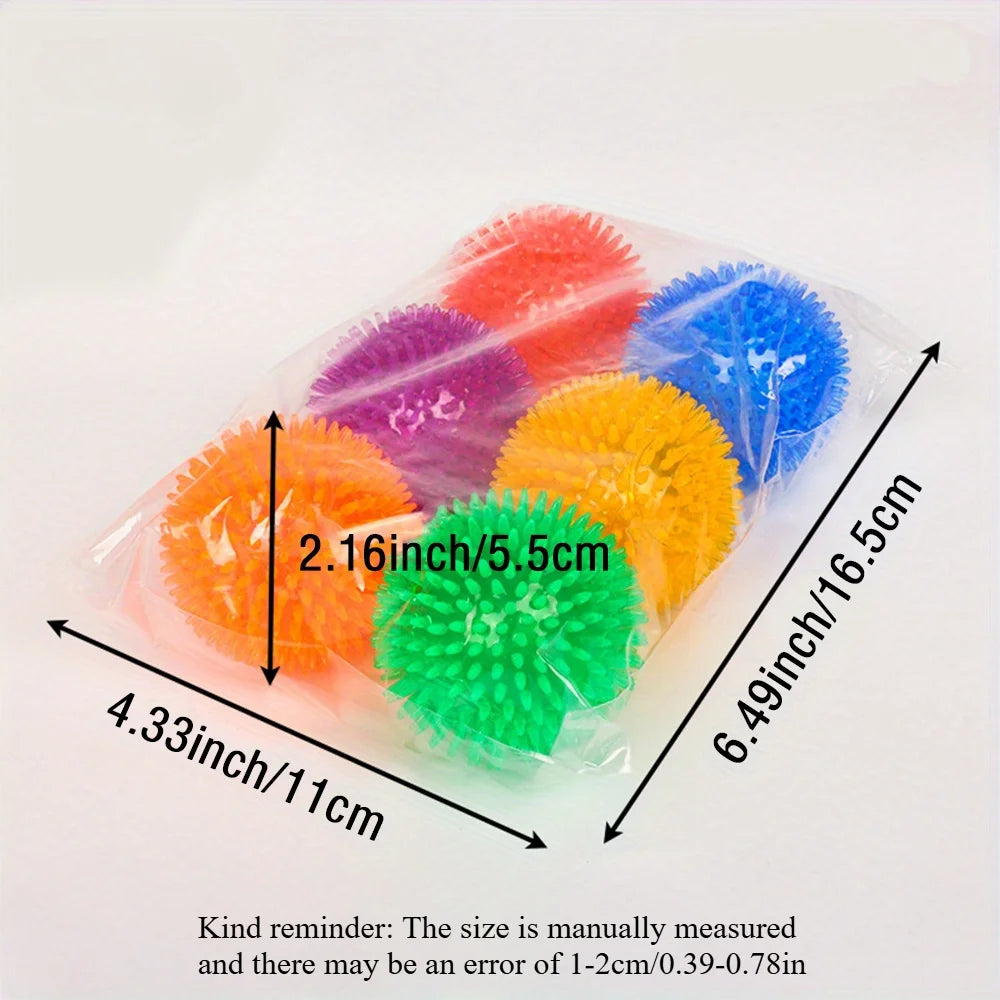 6 pack non-toxic spikey dog toy balls for aggressive chewers and teething puppies